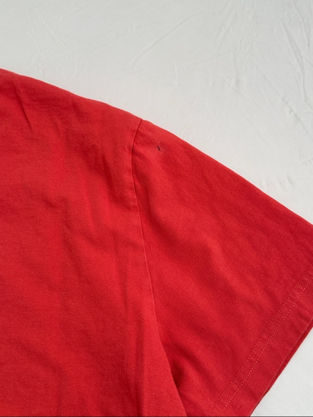 Lacoste red orange crackled big alligator spell out logo short sleeve t-shirt - Picture 9 of 11